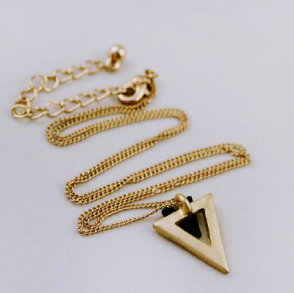 Gold Dainty Triangle Necklace